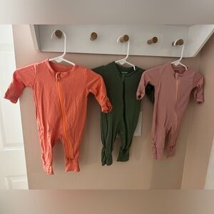 Kids One Piece Bamboo Set - Coral, Olive, and Mauve